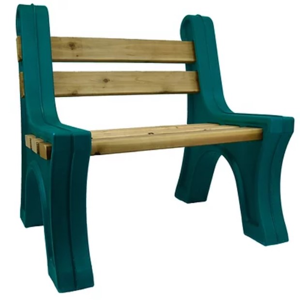 DIY Bench Ends with Back Rest, Kentucky Green
