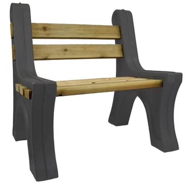 DIY Bench Ends with Back Rest, Graphite