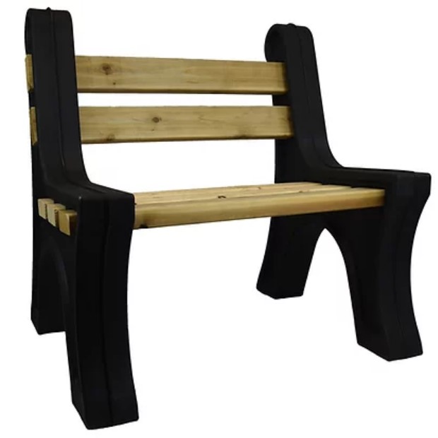 DIY Bench Ends with Back Rest, Black
