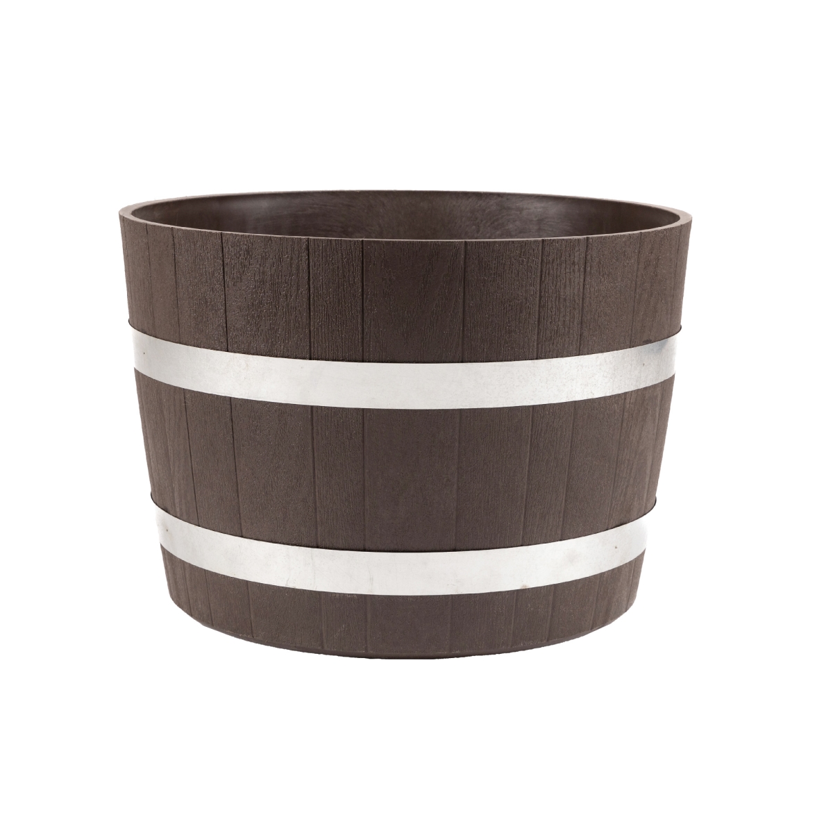 s Polyethyleen Better Barrel Planter, Walnut Color