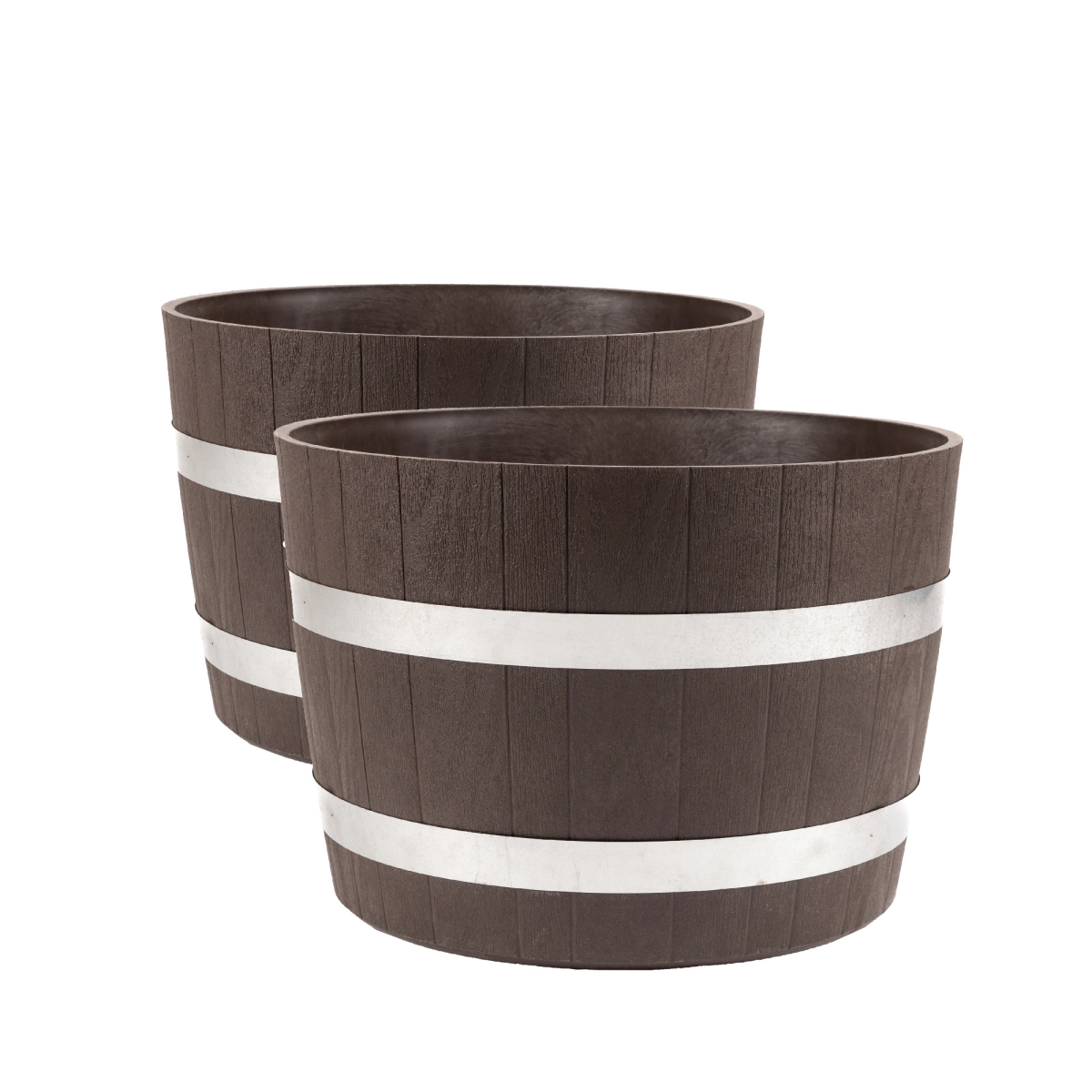 556700110A5681 s Better Barrel Planter 2-pack Walnut