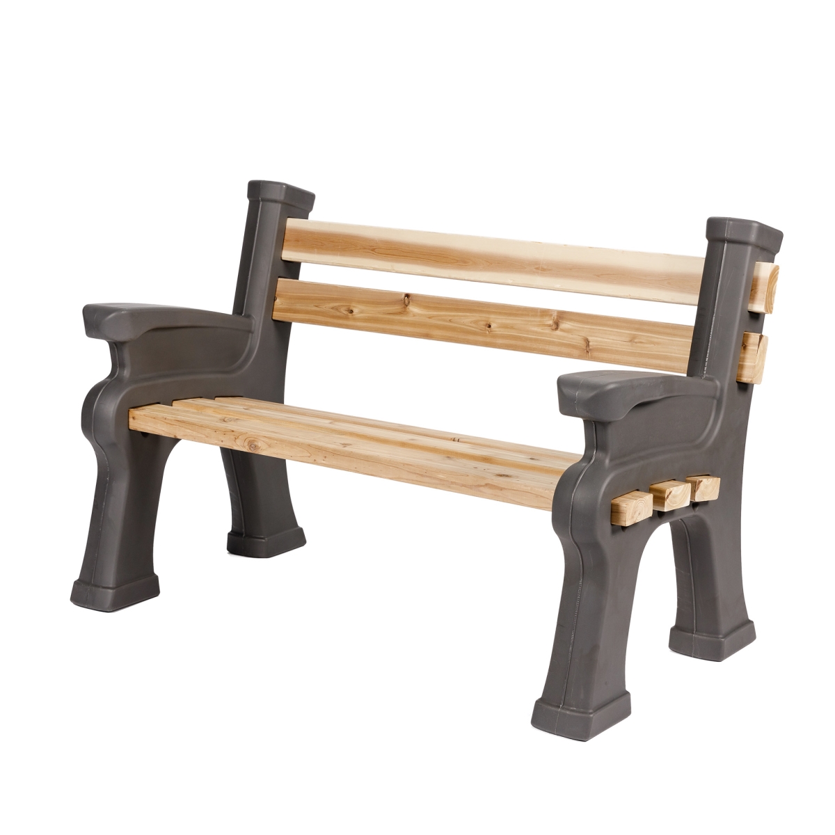 570200100A7981 Classic Bench Ends with back and armrest - Graphite