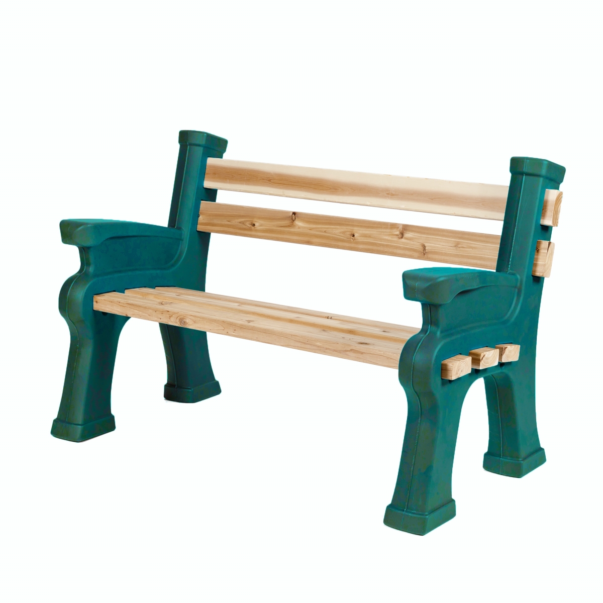 570200100A4281 Classic Bench Ends with back and armrest - Green
