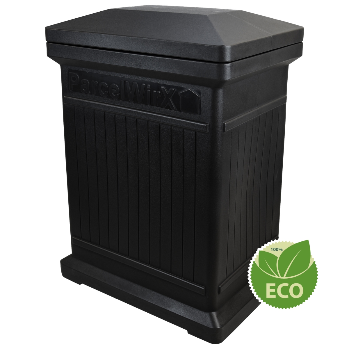 550200401A8081 ECO ParcelWirx Vertical Large Package Delivery Box with Lift Off Lid, Black