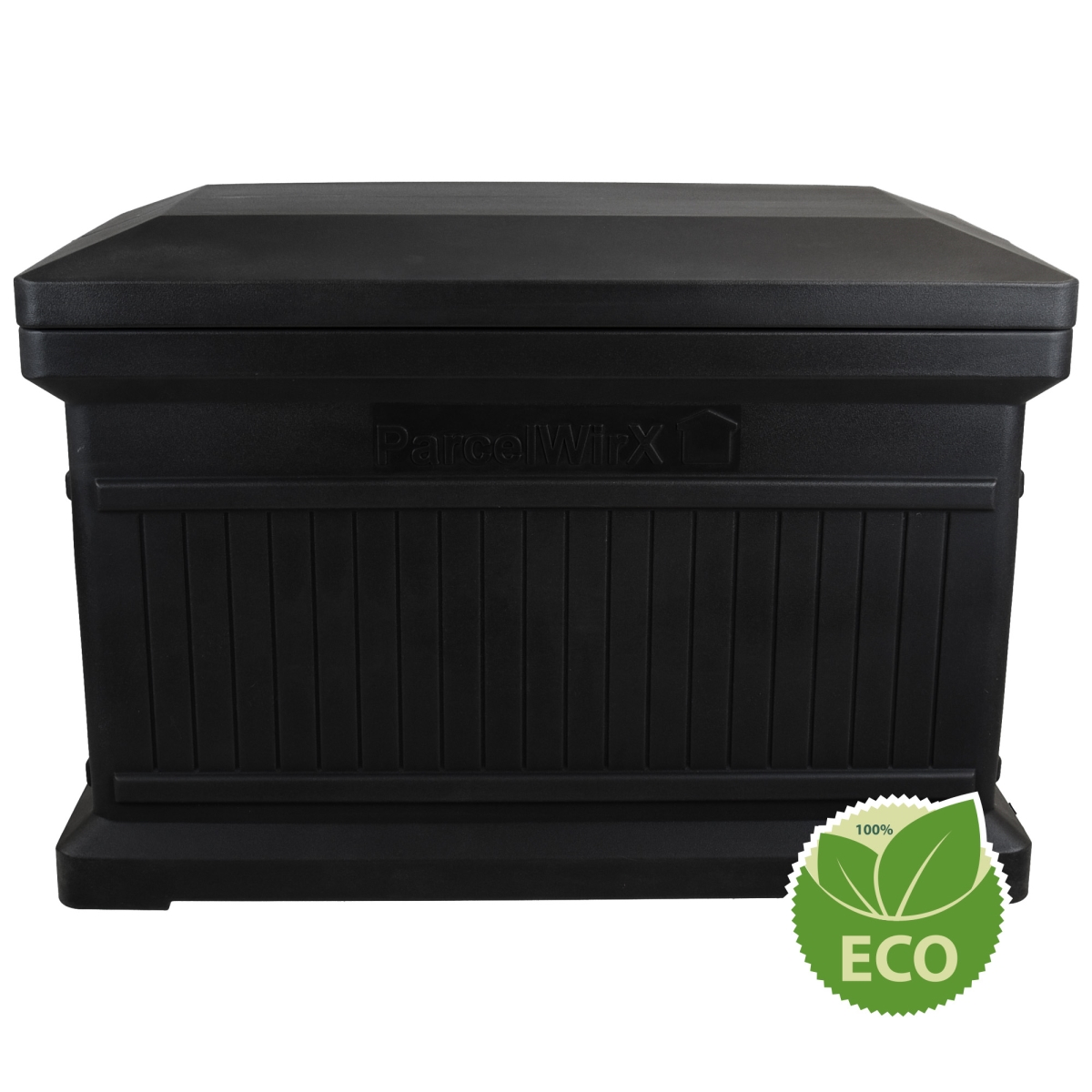 ECO ParcelWirx Horizontal Large Package Delivery Box with Lift Off Lid, Black