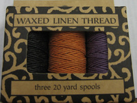 M209 Waxed Linen Threads with 3 Spools, Black
