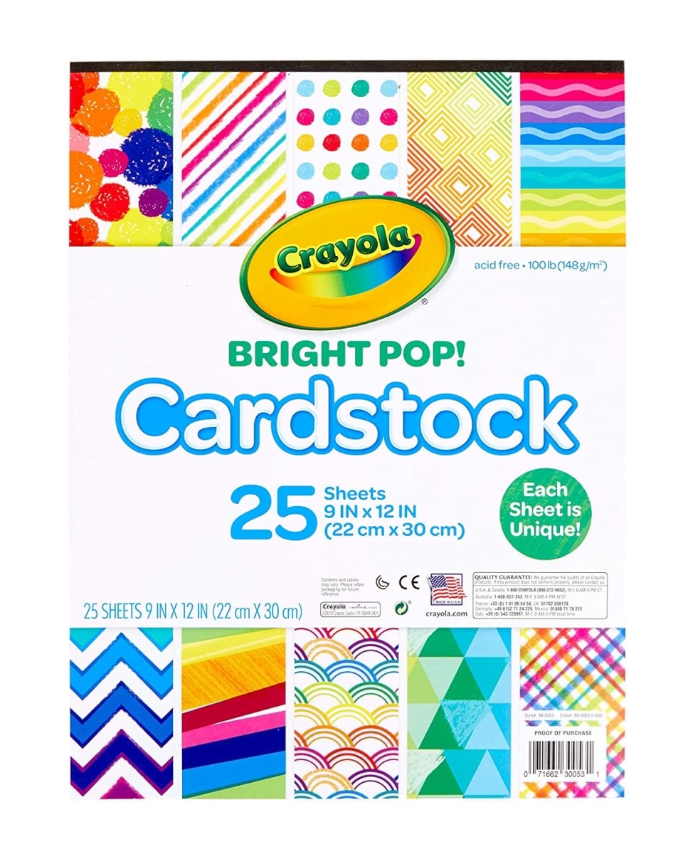 Crayola  Bright Pop Colored Cardstock Paper