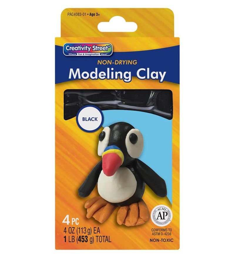 Pacon 4083-01 1 lbs Extruded Modeling Clay, Black