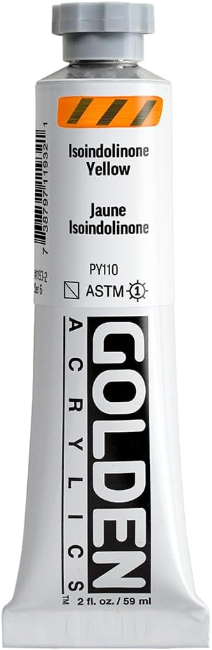 G11932 2 oz Heavy Body Colors Acrylic Paint, Isoindolinone Yellow