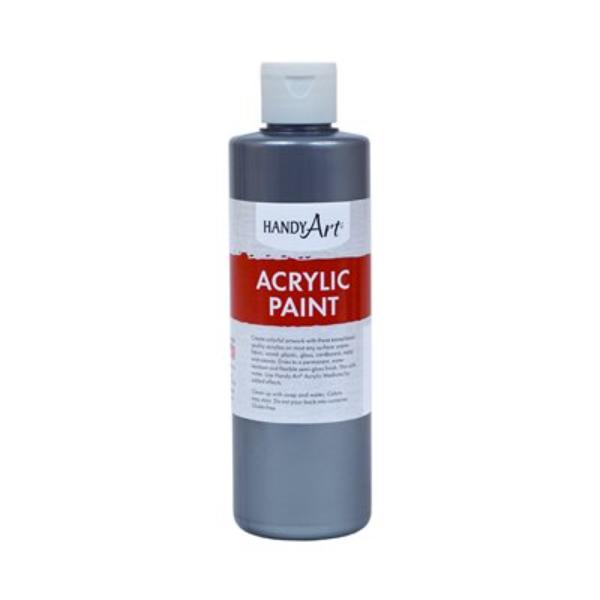 Handy Art 106-166 8 oz Metallic Acrylic Paint, Silver