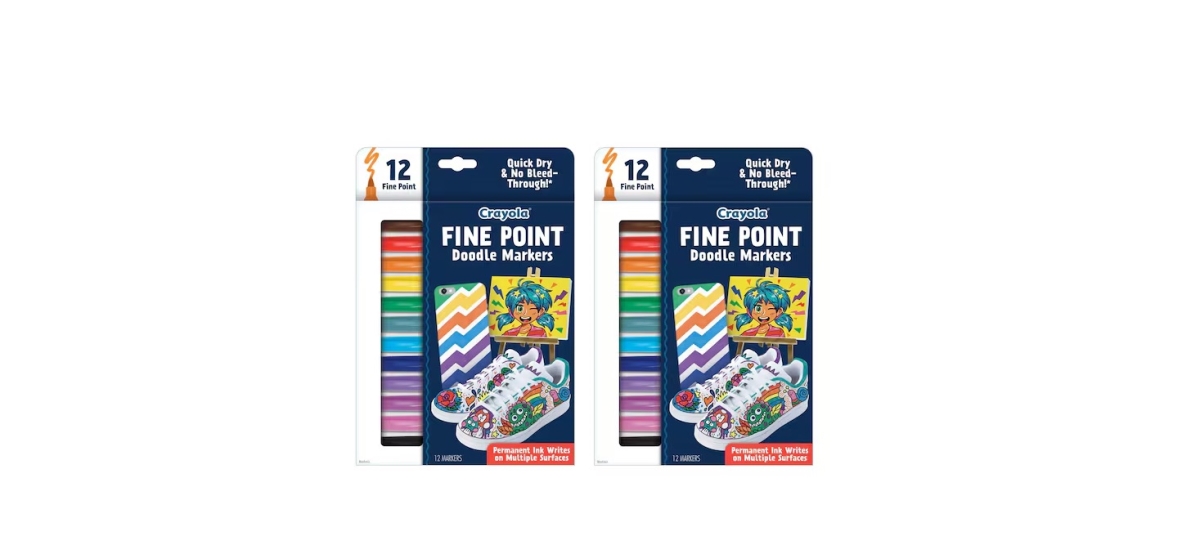 Doodle & Draw Fine Point Doodle Marker, 12 Colors, 24PK