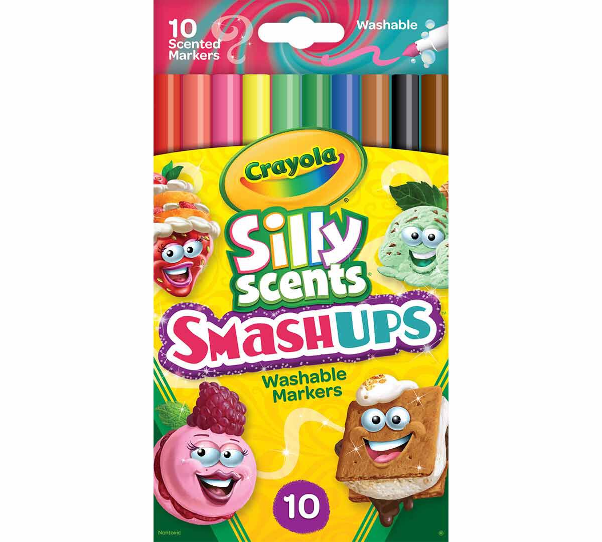 Crayola 58-8275 Silly Scents Smash Ups Fine Line Washable Markers - 10 Count