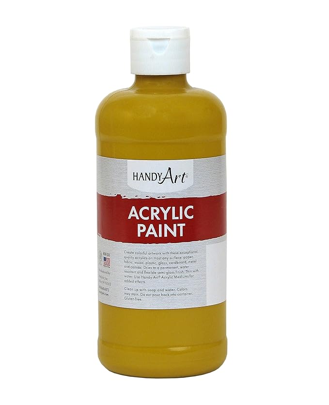 Handy Art 101-015 16 oz Acrylic Paint, Yellow Oxide