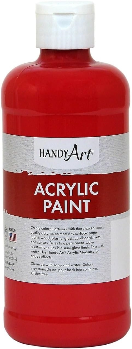 Handy Art 101-040 16 oz Acrylic Paint, Brite Red