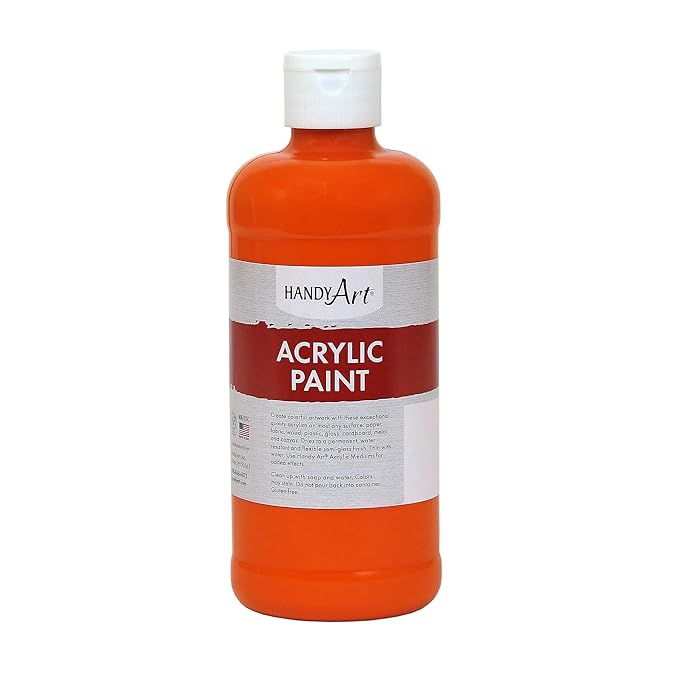 Handy Art 101-025 16 oz Student Acrylic Paint, Chrome Orange