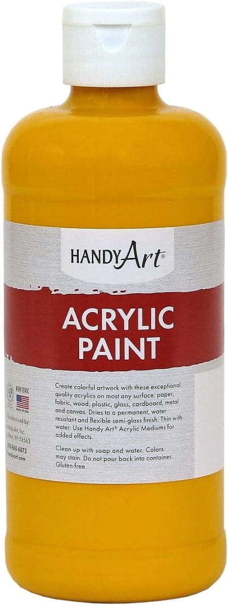 Handy Art 101-020 16 oz Student Acrylic Paint, Deep Yellow