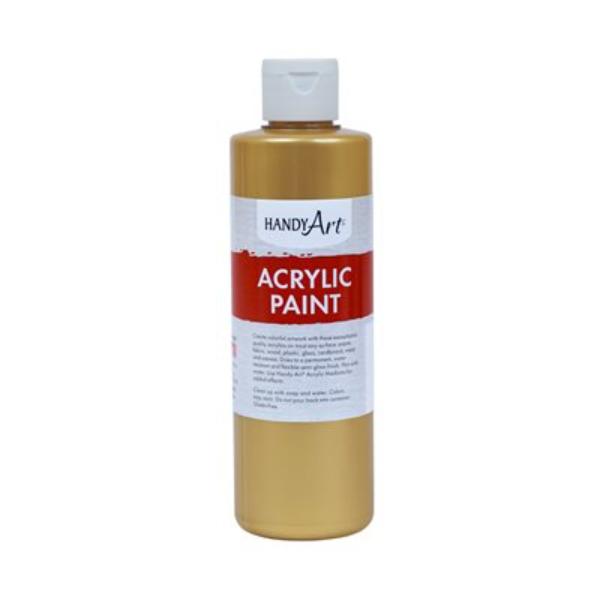 Handy Art 106-162 8 oz Acrylic Paint, Metallic Gold