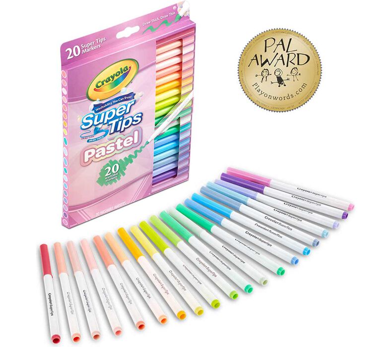 587516 Washable Super Tips Pastel Markers, 20 Count