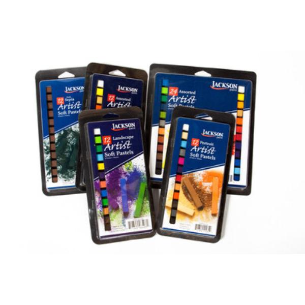 400123 Square Sketch Pastel Sets, Black - 12 Set