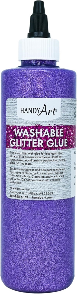 Handy Art 146-040 8 oz Violet Glitter Glue