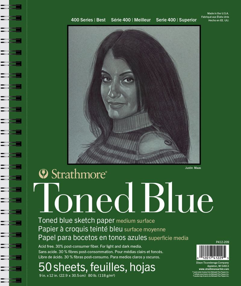 412-211 11 x 14 in. Toned Blue Sketch Pads, 24 Sheets