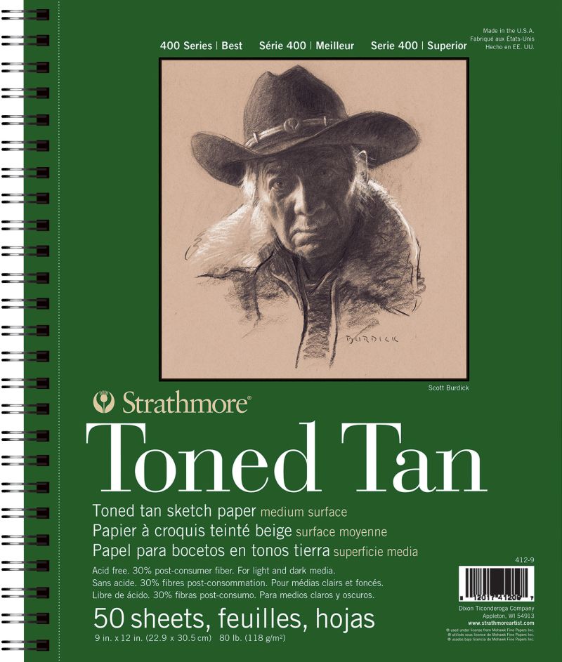 412-5 5.5 x 8 in. Toned Tan Sketch Pads, 50 Sheets