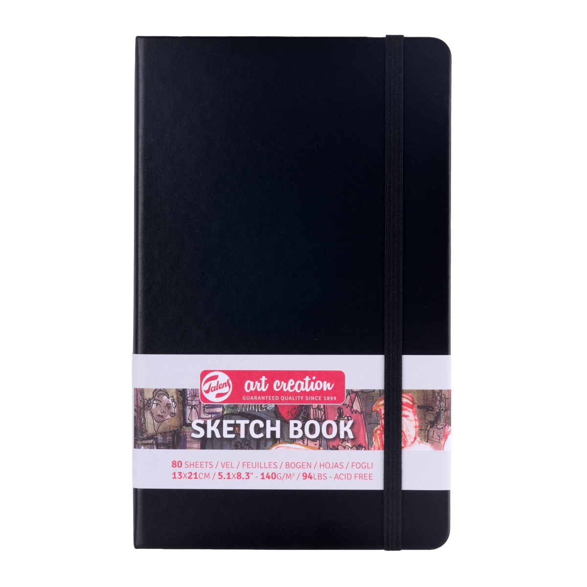 9314002m 5.1 x 8.3 in. Hard Bound Sketch Book, Black