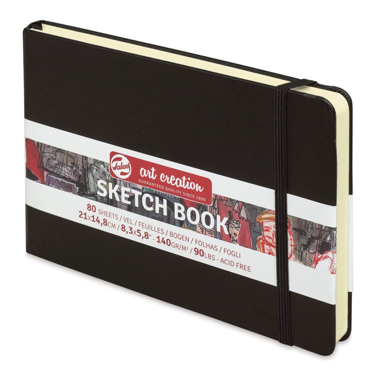 9314005m 8.3 x 5.8 in. Hard Bound Sketch Book, Black