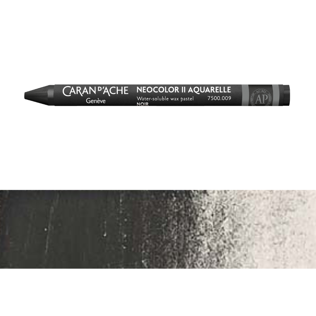 7500.009 Classic Neocolor II Water-Soluble Wax Pastel, Black