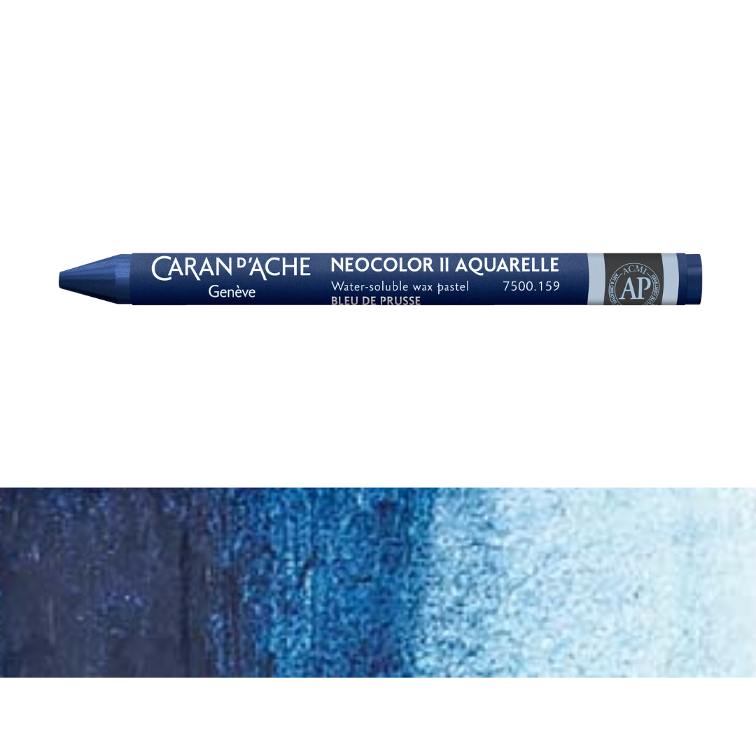 7500.159 Classic Neocolor II Water-Soluble Wax Pastel, Prussian Blue
