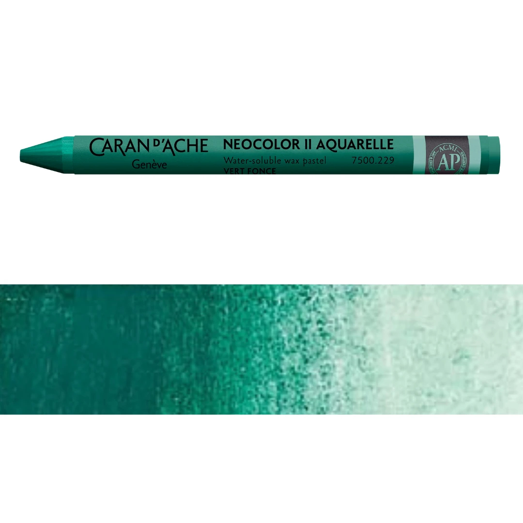 7500.229 Classic Neocolor II Water-Soluble Wax Pastel, Dark Green