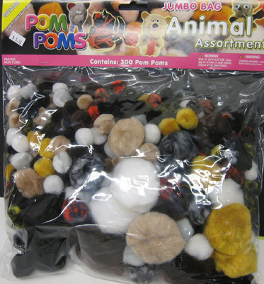 PMV300 Jumbo Animal Pom Pom Assortment