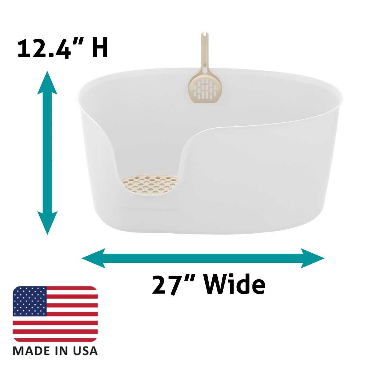 Picture of Richell 60036 Richell PAW TRAX High Wall Cat Litter Box XL in White
