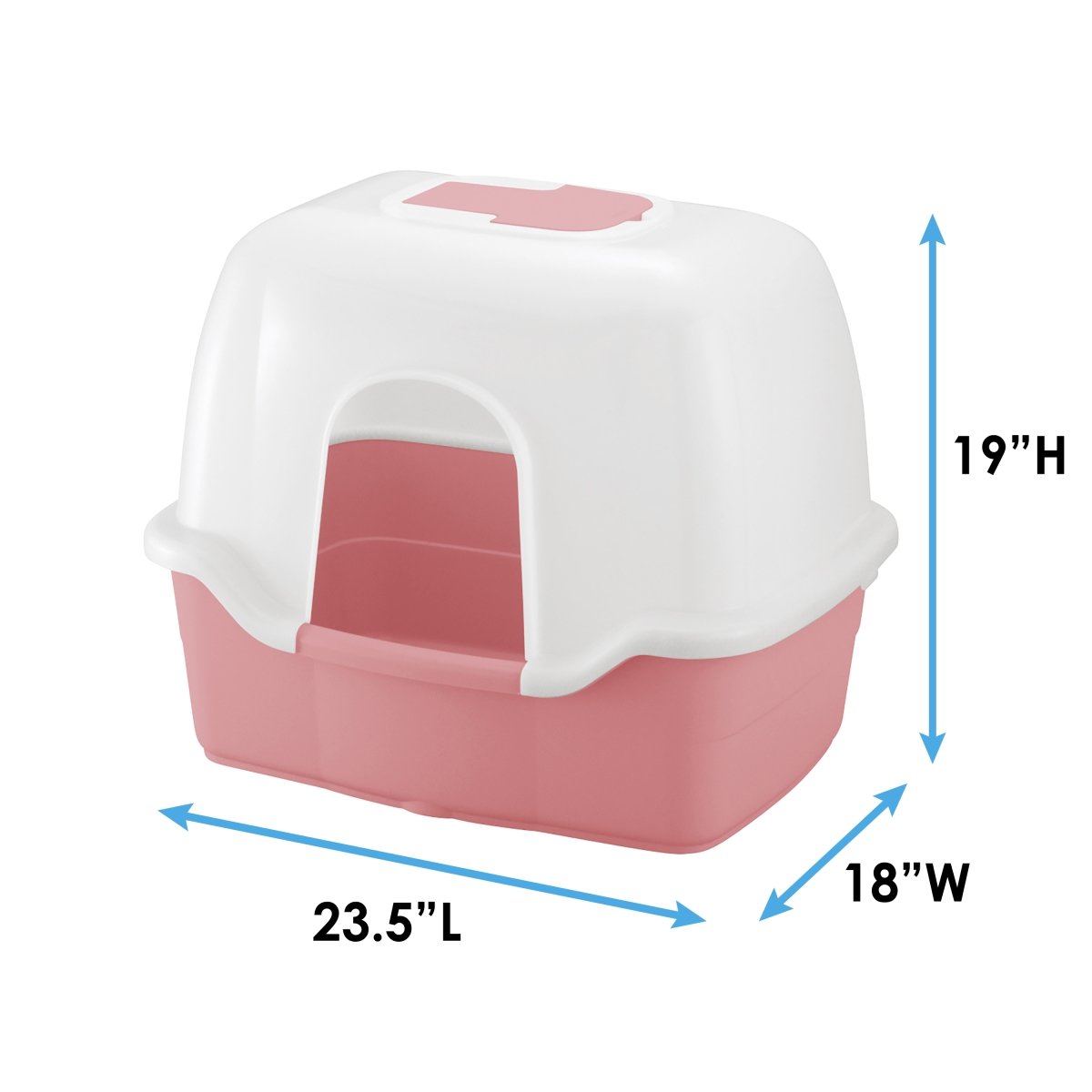 Picture of Richell 60022 PAW TRAX Wide Hooded Cat Litter Box - Pink