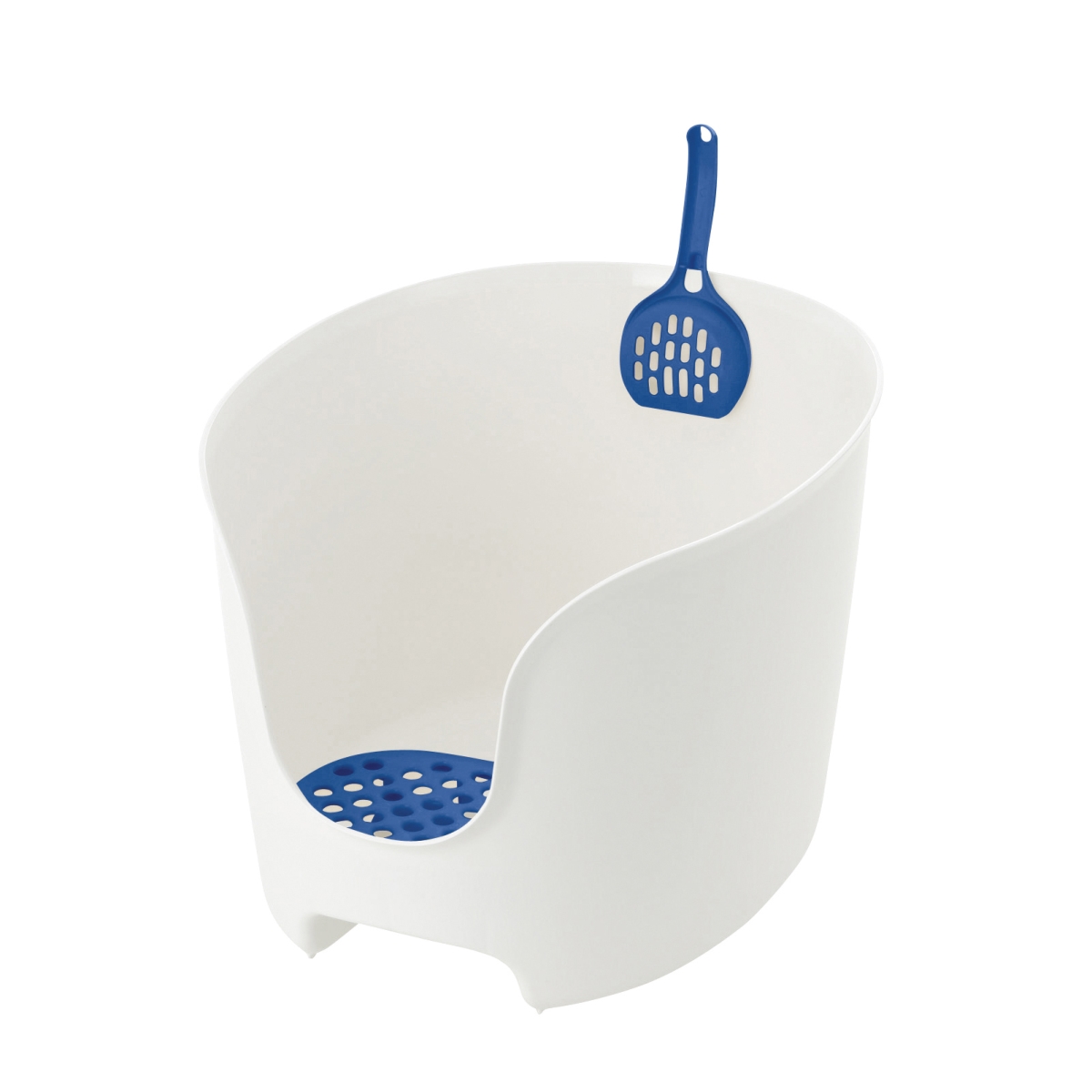 Picture of Richell 60020 Richell 60020 PAW TRAX High Wall Cat Litter Box - White/Blue