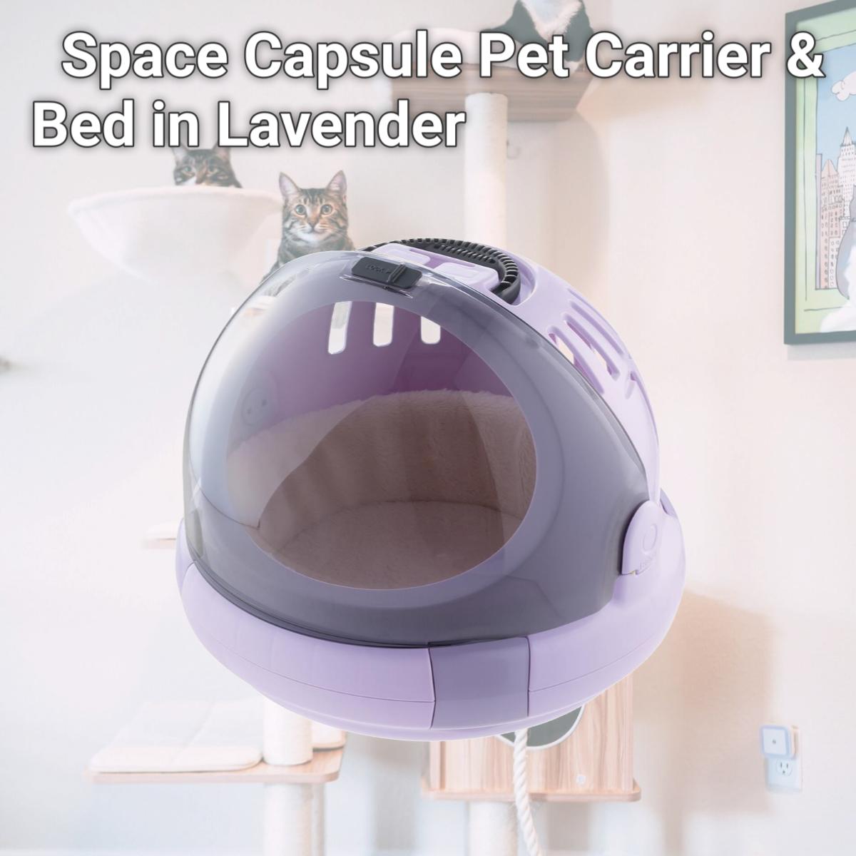 Picture of Richell 80040 Space Capsule Pet Carrier & Bed in Lavender