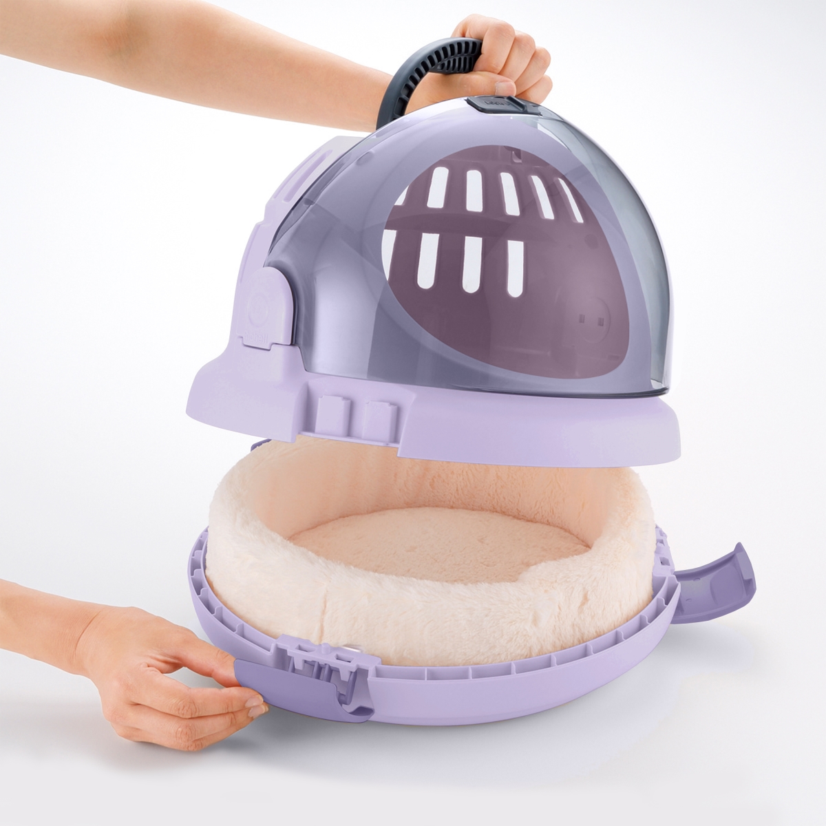 Picture of Richell 80040 Space Capsule Pet Carrier & Bed in Lavender
