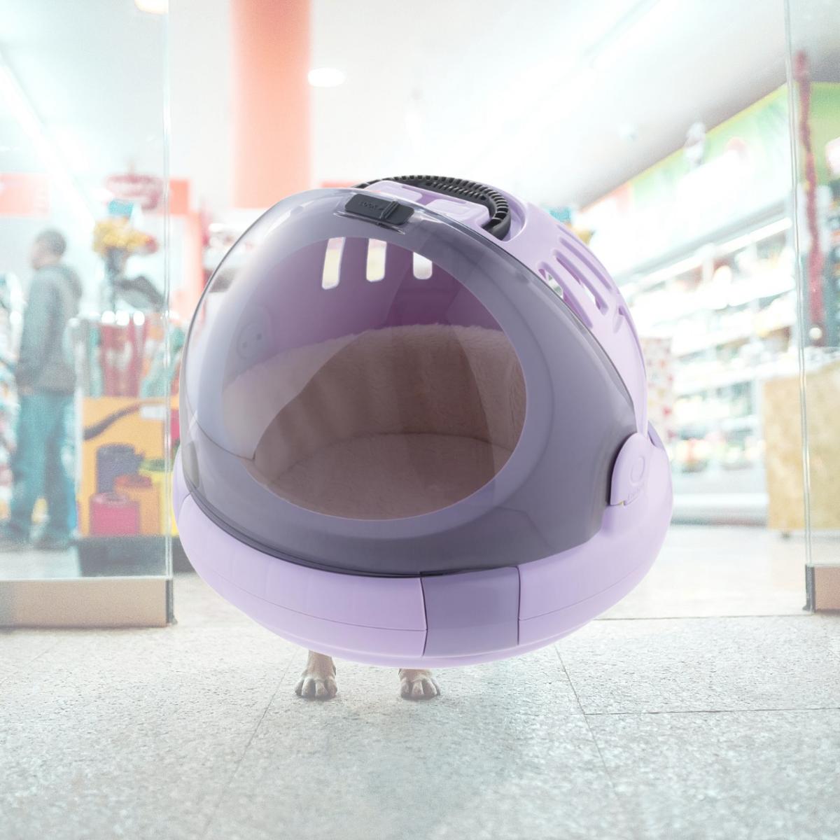 Picture of Richell 80040 Space Capsule Pet Carrier & Bed in Lavender