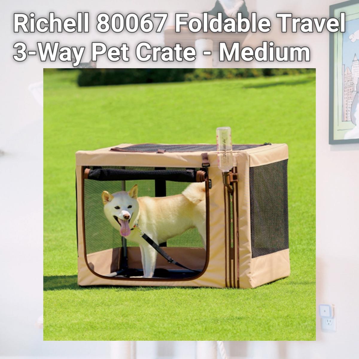 Picture of Richell 80067 Foldable Travel 3-Way Pet Crate - Medium