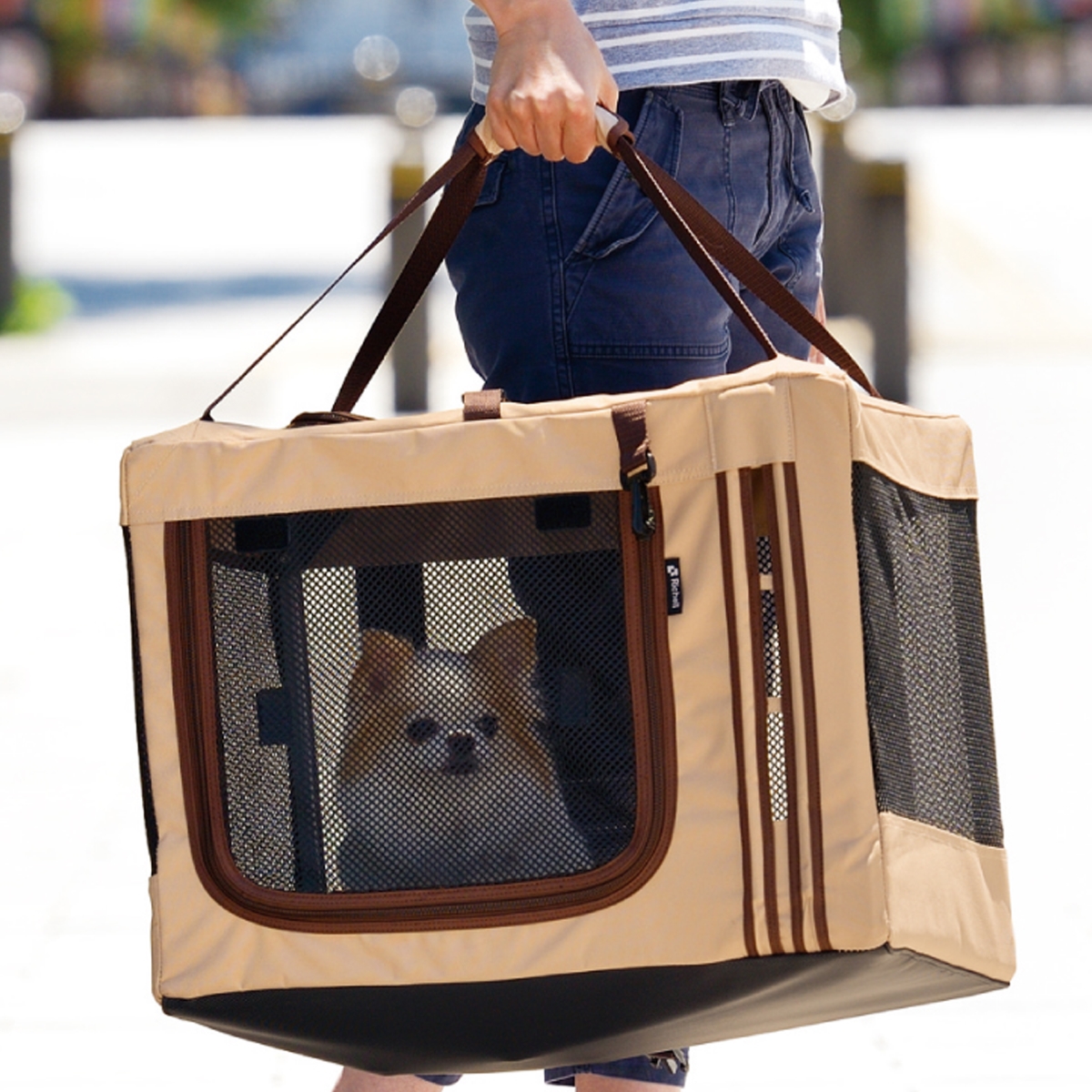 Picture of Richell 80065 Foldable Travel 3-Way Pet Crate - Small