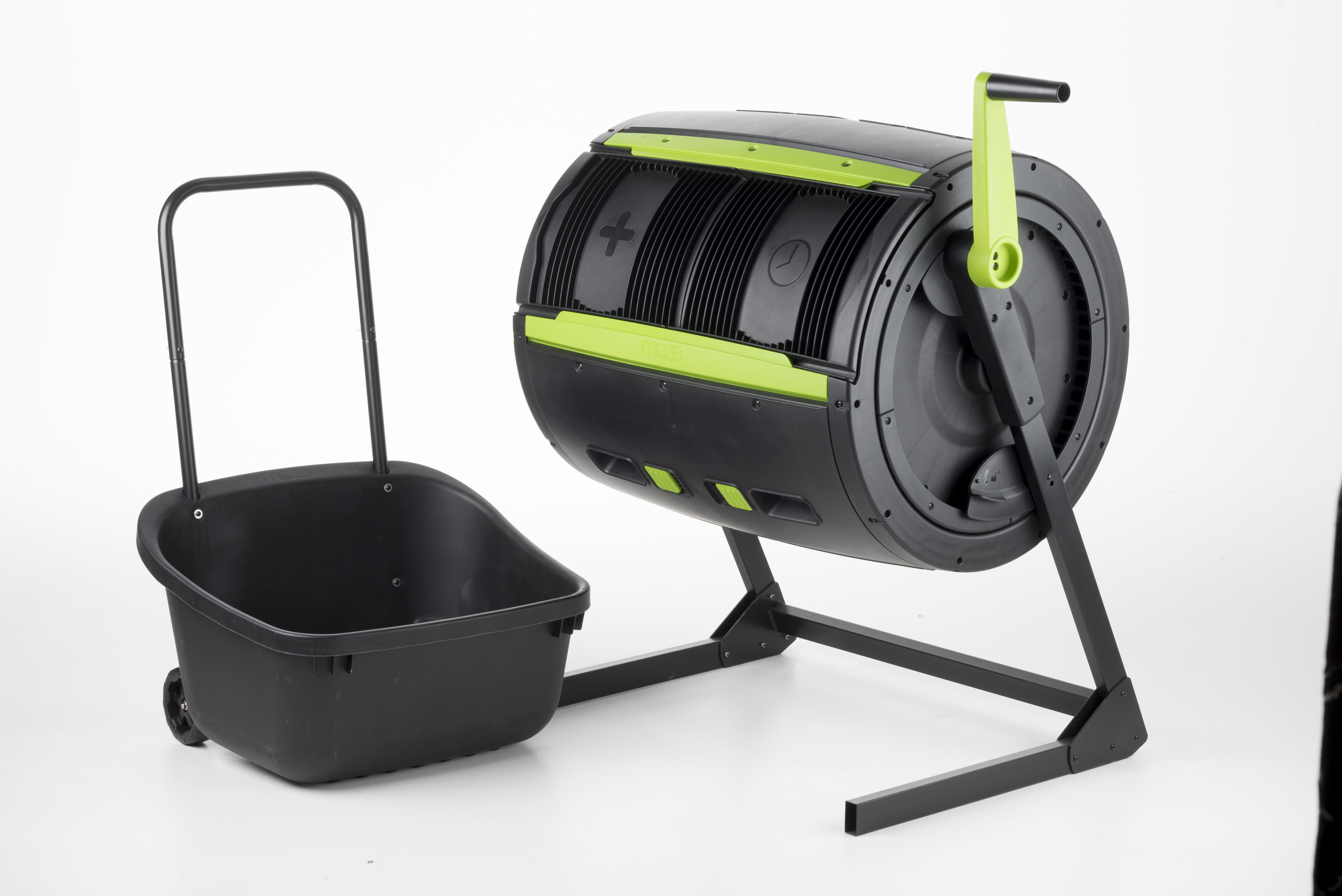 MAZE Two Stage Compost Tumbler With MAZE Composting Cart