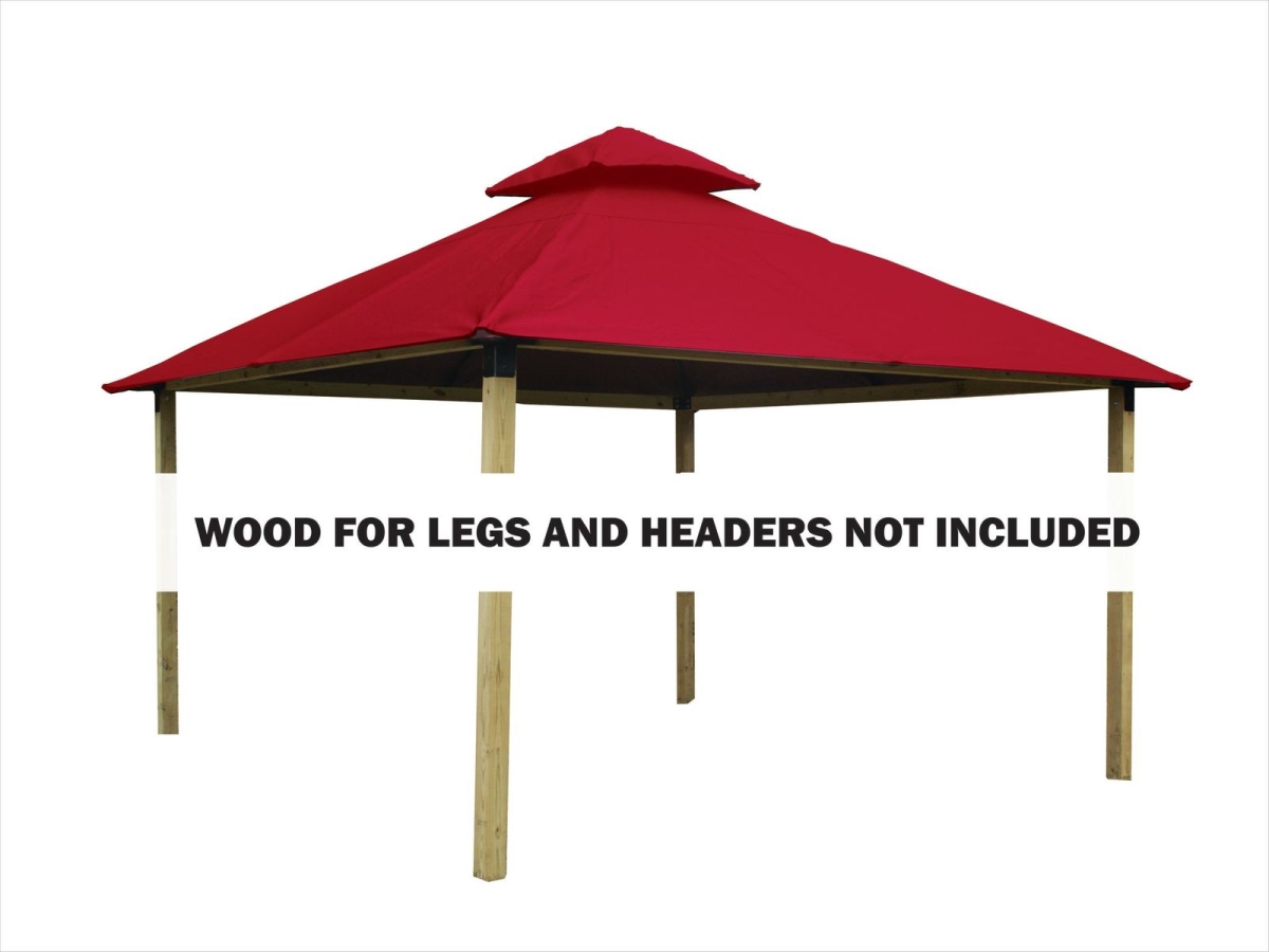 AGOK12- CARDINAL RED 12 sq. ft. Gazebo Roof Framing & Mounting Kit with Cardinal Red Outdura Canopy -  Acacia