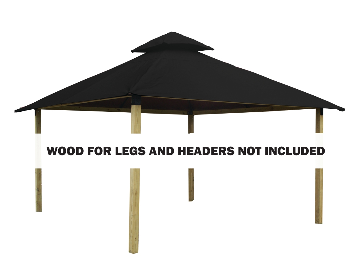 Picture of ACACIA AGK12-SD BLACK 12 sq. ft. Gazebo Roof Framing & Mounting Kit with Black Sundura Canopy