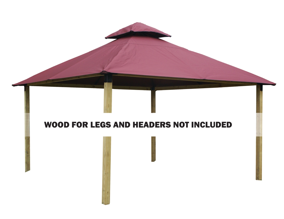 Picture of ACACIA AGK12-SD MAROON 12 sq. ft. Gazebo Roof Framing & Mounting Kit with Maroon Sundura Canopy