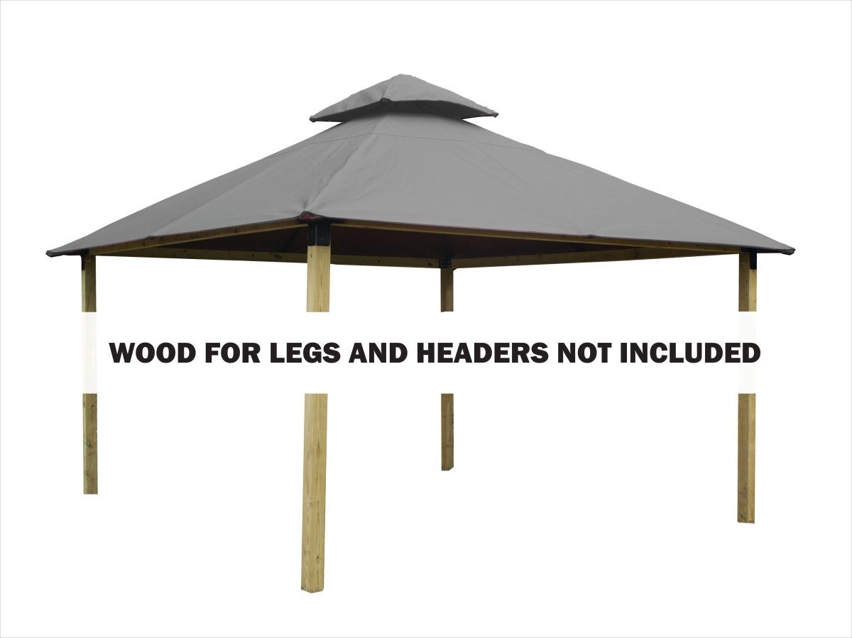 Picture of ACACIA AGK12-SD MIST GRAY 12 sq. ft. Gazebo Roof Framing & Mounting Kit with Mist Gray Sundura Canopy