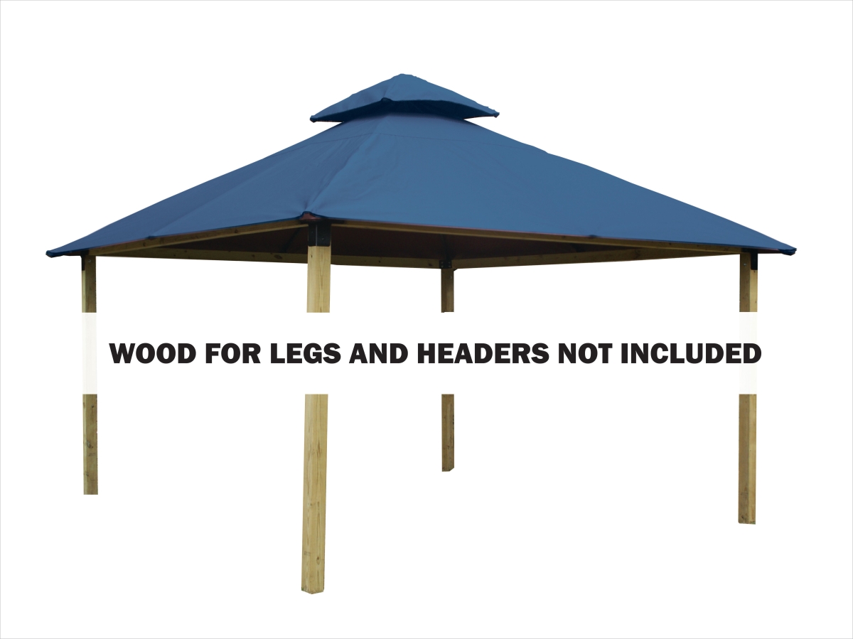Picture of ACACIA AGK14-SD COBALT BLUE 14 sq. ft. Gazebo Roof Framing & Mounting Kit with Cobalt Blue Sundura Canopy
