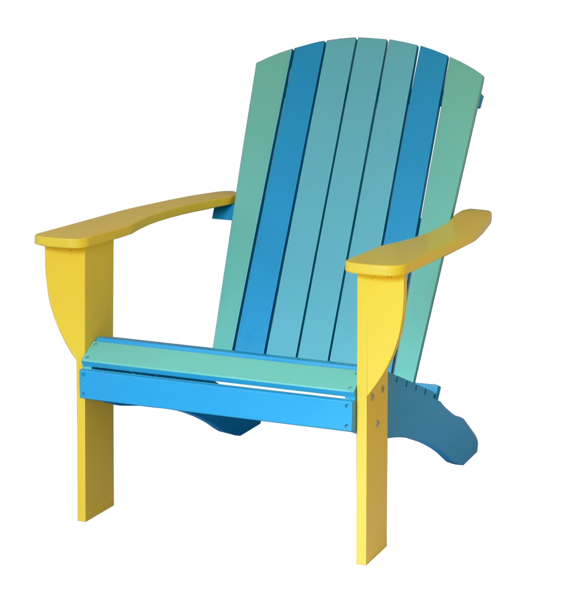 -AC-BG-T  Riverstone Solid Cedar Adirondack Extra Wide Chair with build in bottle opener &  matching folding table   - Tropical Beach