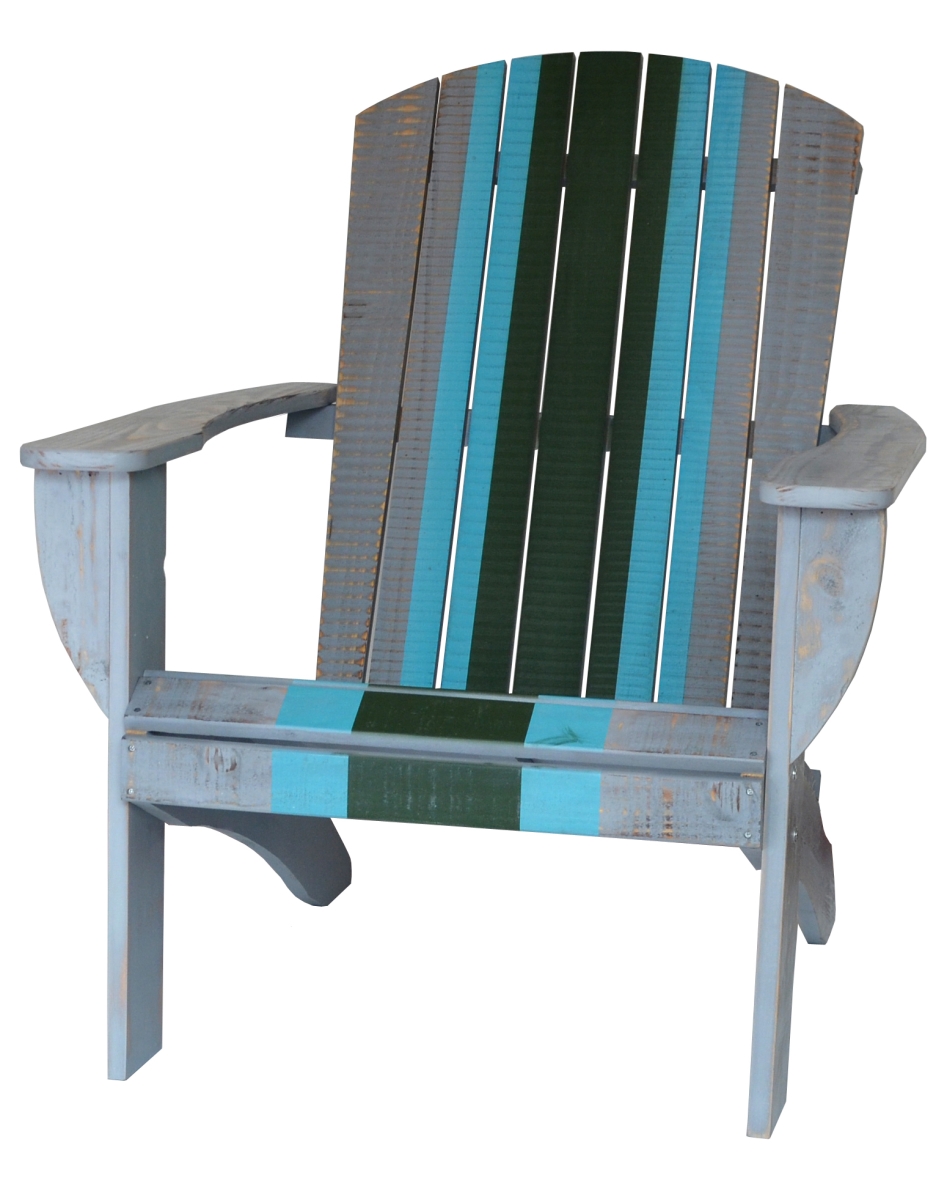 -AC-DG-T  Riverstone Solid Cedar Adirondack Extra Wide Chair with build in bottle opener &  matching folding table   - Racing Grey