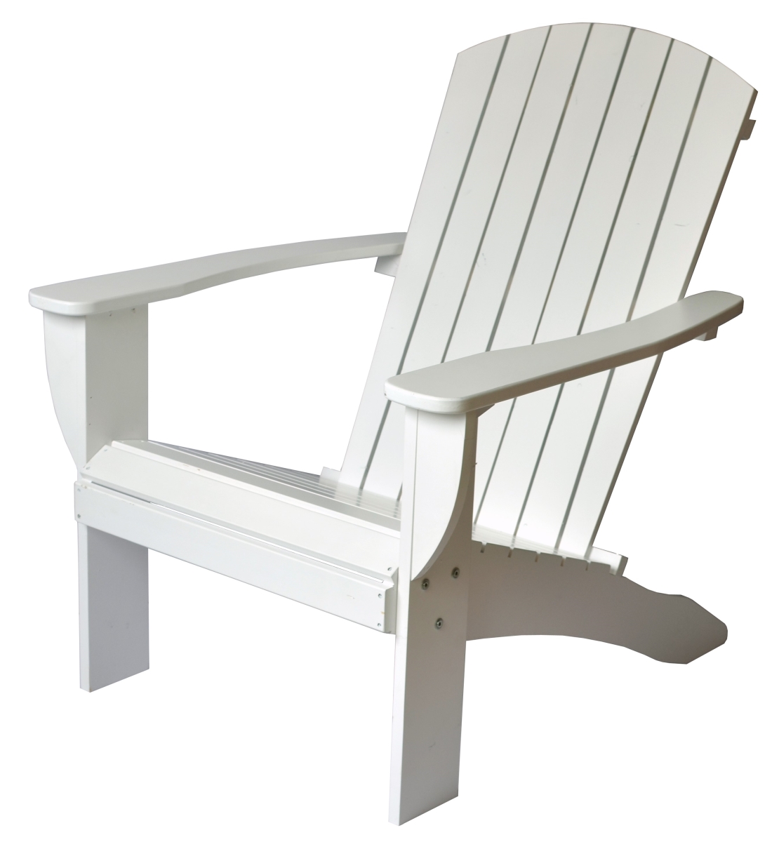 Riverstone Solid Cedar Adirondack Extra Wide Chair with build in bottle opener &  matching folding table   - White