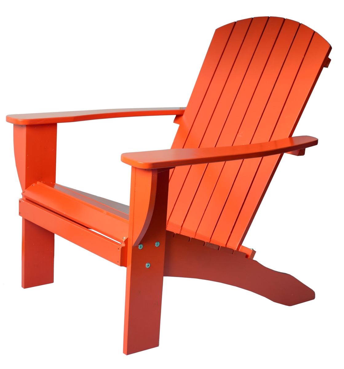 Riverstone Solid Cedar Adirondack Extra Wide Chair with build in bottle opener &  matching folding table   - Orange